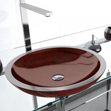ROUND - Countertop round washbasin by Glass Design - view 3